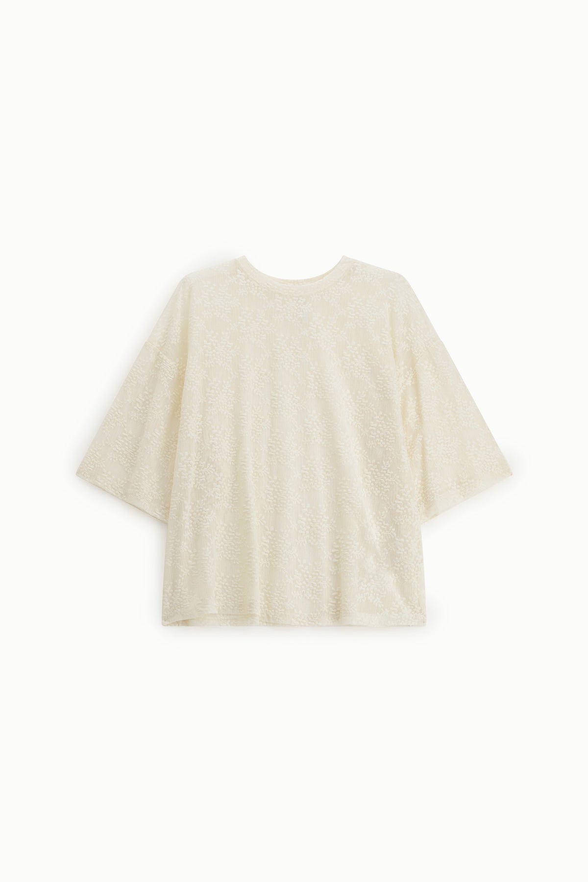 T-shirt ample écru à manches chauve-souris Imperial, vue de face à plat