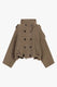 Image de Caban court croisé à col montant taupe – Femme