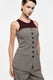 Image de Bustier de tailleur boutonné micro pied-de-poule beige et chocolat – Imperial