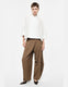 Image de Pantalon large cropped à taille élastiquée tabac – Imperial
