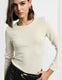 Image de Ecru T-shirt met lange mouwen en ronde hals – Please