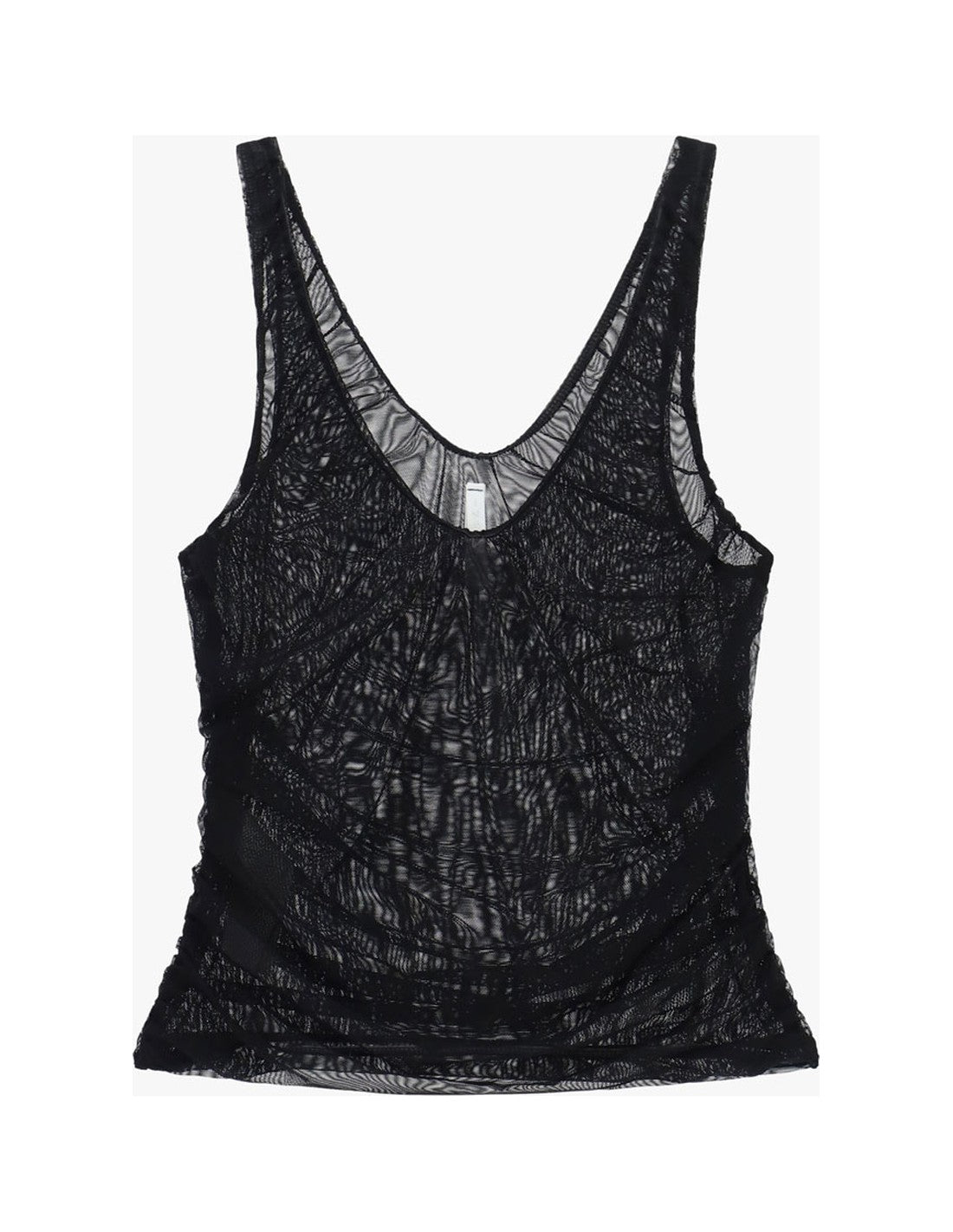 Débardeur en maille transparente texturée noir à plat – Imperial