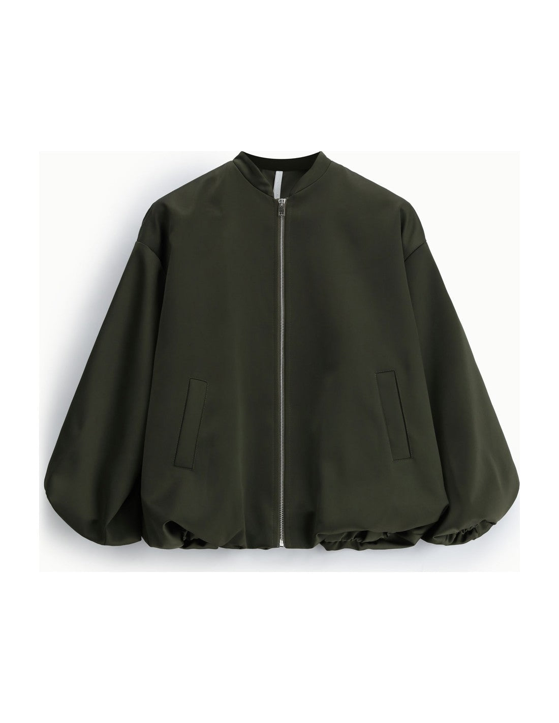 Bomber oversize à taille froncée vert militaire à plat – Imperial