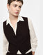 Image de Gilet tailleur ajusté col châle en crêpe bordeaux – Imperial