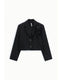 Image de Blazer court à broche florale amovible noir – Femme