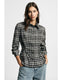 Image de Chemise à carreaux à taille coulissée chocolat – Please