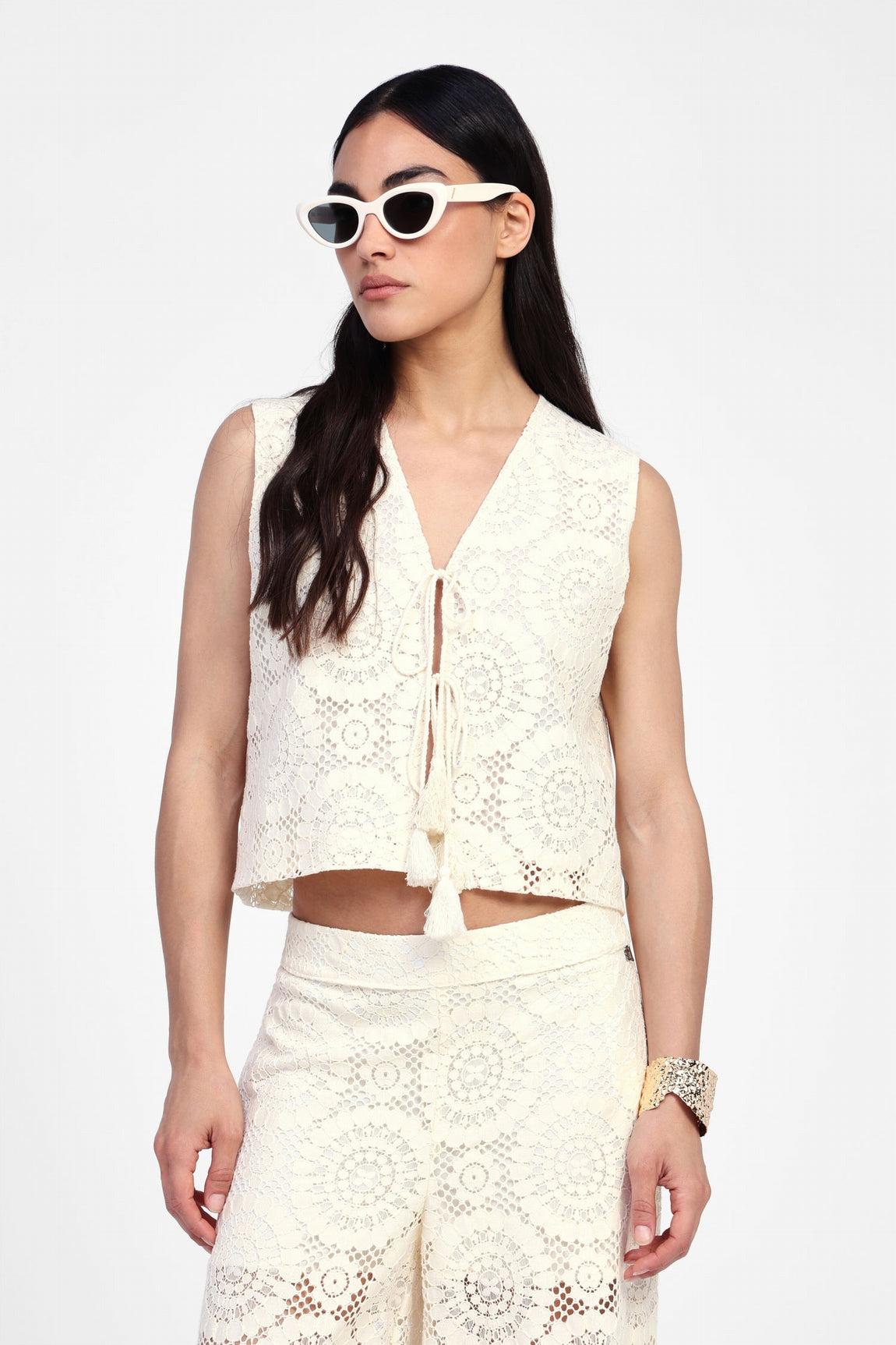 Dixie Gilet Panna Lag4wvu