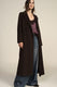 Image de Manteau long ceinturé en drap de laine chocolat – Femme