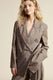 Image de Blazer de tailleur croisé rayures tennis taupe – Femme