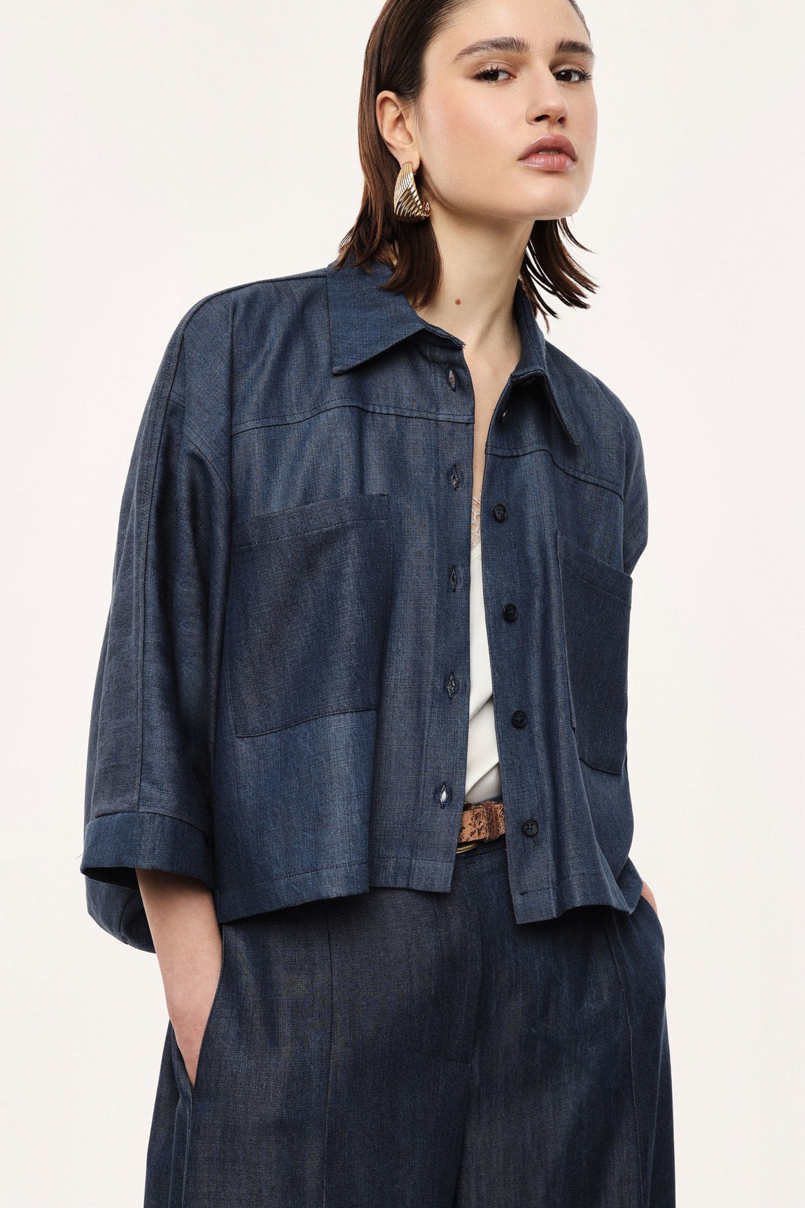 Imperial Chemise Blu Denim Cnk6laz