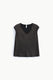 Image de Top sans manches col V en crêpe satin chocolat – Femme