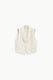 Image de Gilet tailleur ajusté col châle en crêpe écru – Femme