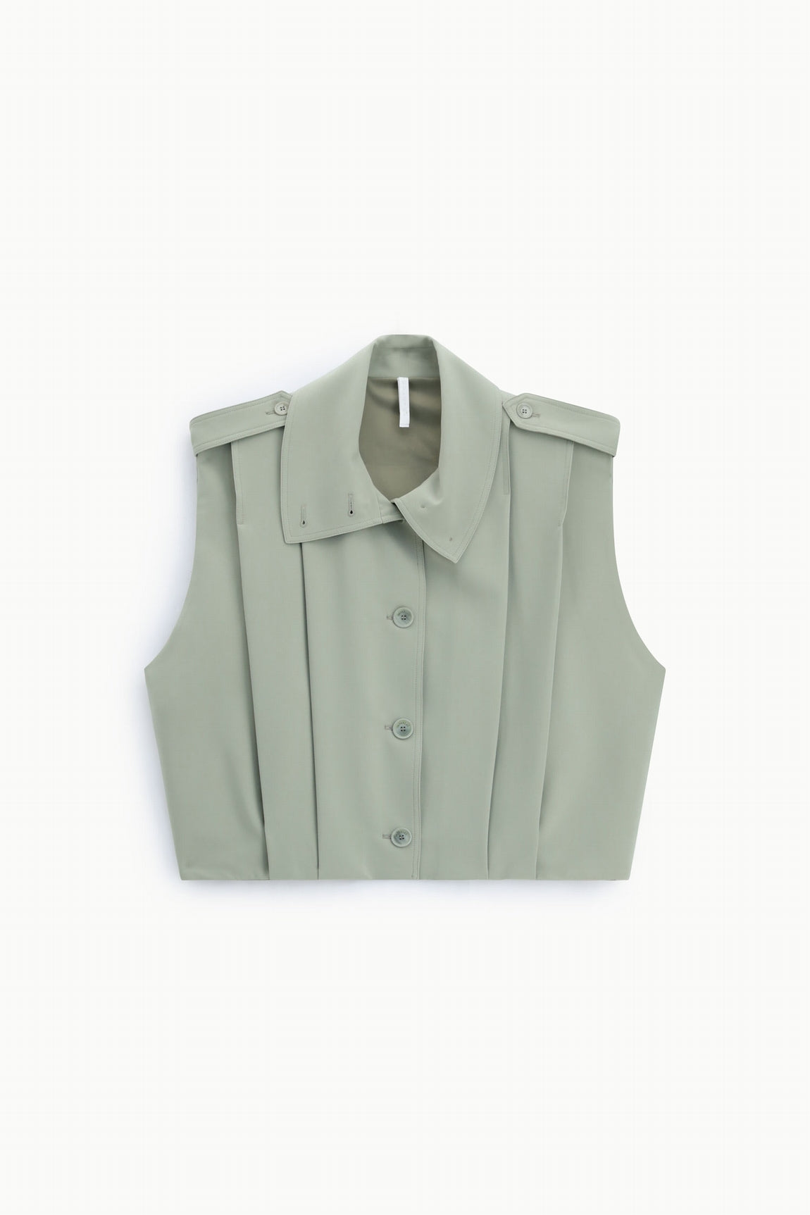 Veste sans manches oversize col montant vert d'eau – Imperial Femme