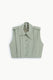 Image de Veste sans manches oversize col montant vert d'eau – Femme
