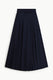 Image de Pantalon palazzo taille haute ceinturé bleu marine – Femme