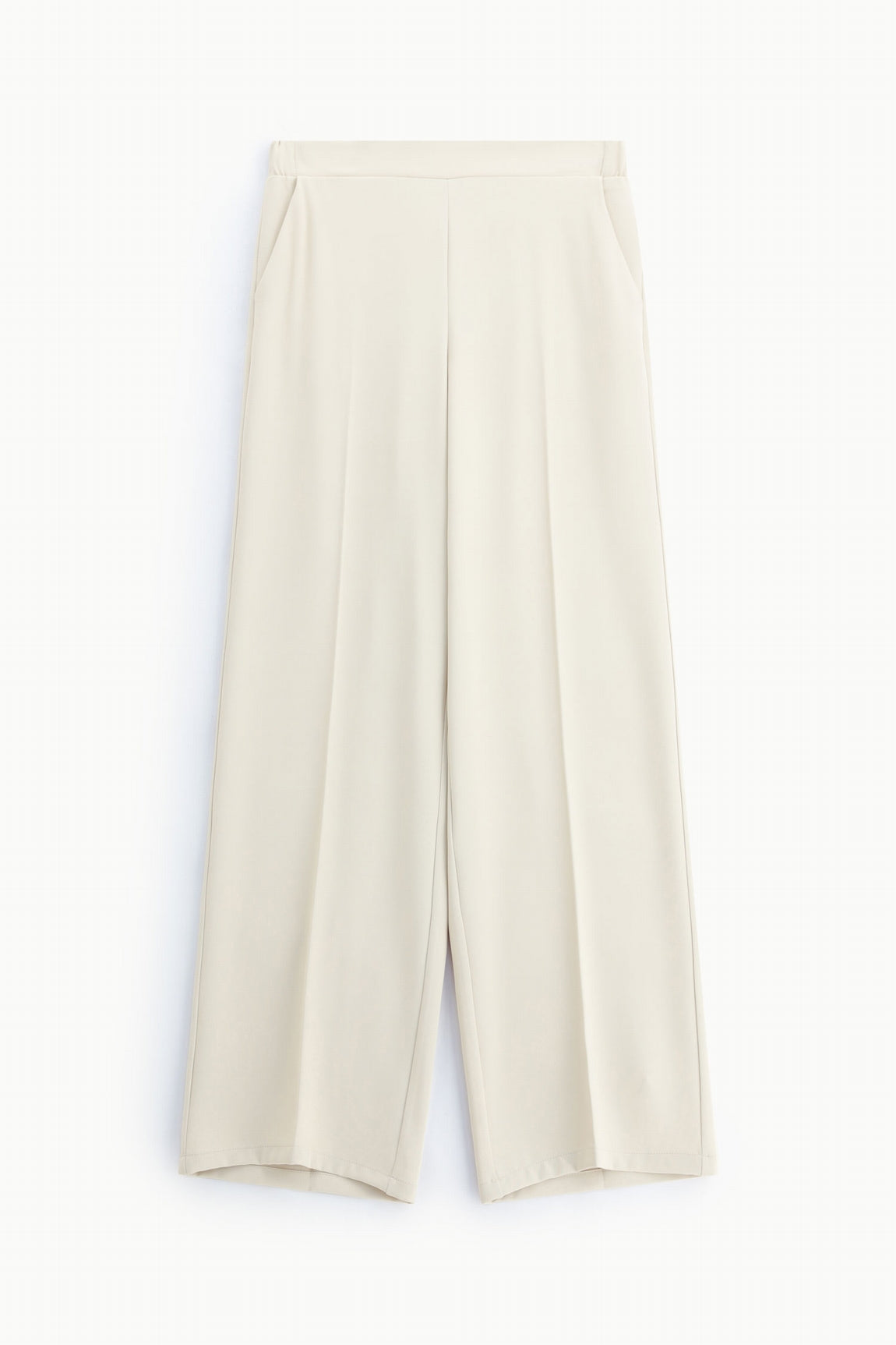 Pantalon palazzo fluide taille haute écru – Imperial Femme