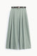 Image de Pantalon palazzo taille haute pinces ceinture fantaisie vert d'eau – Femme