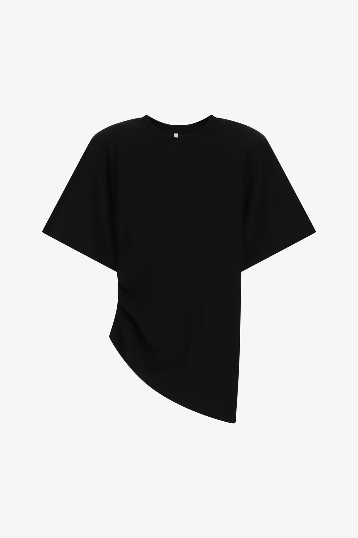 T-shirt asymétrique drapé à épaulettes structurantes noir – Imperial Femme