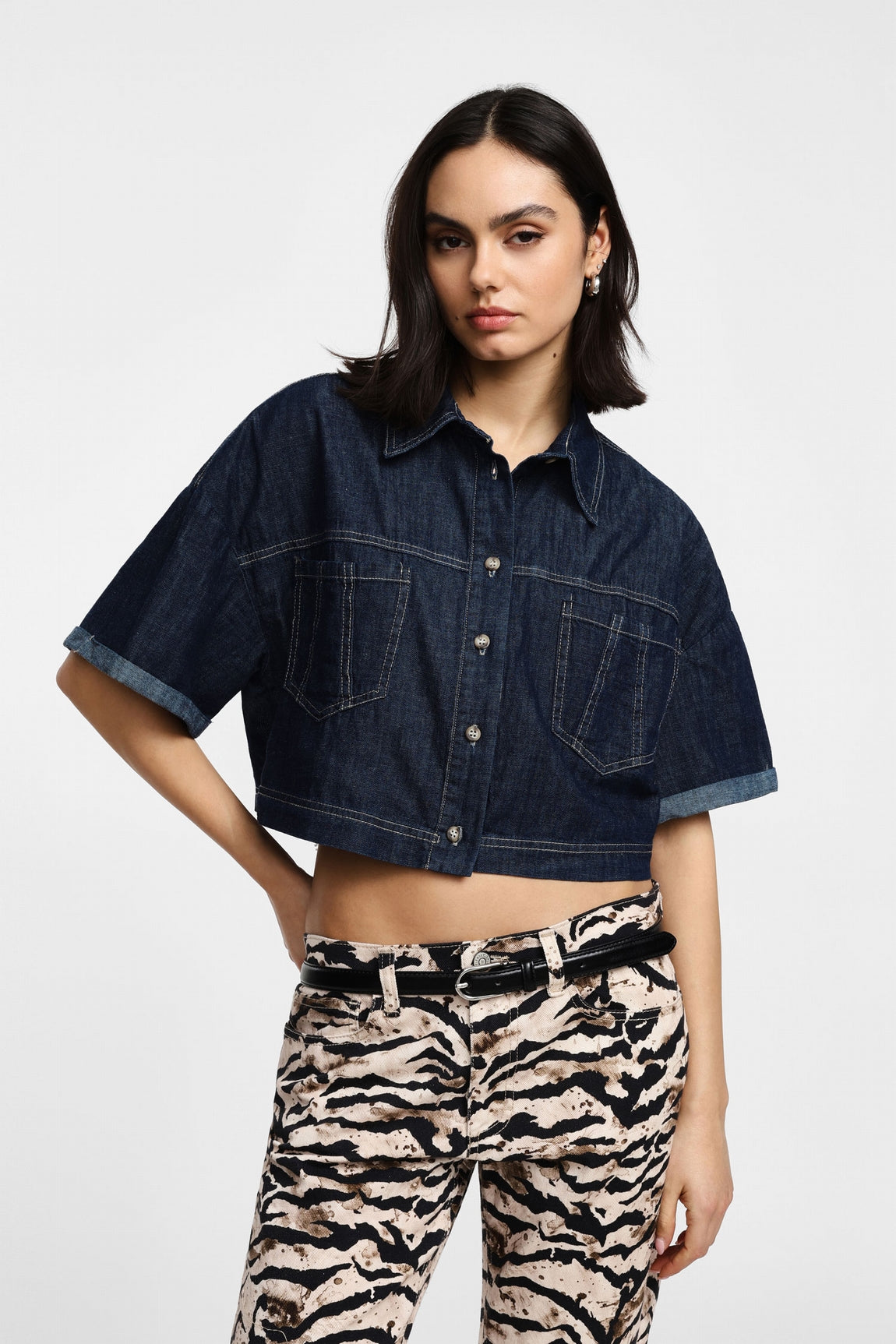 Please Blouson Blu Denim V0nazs7c91
