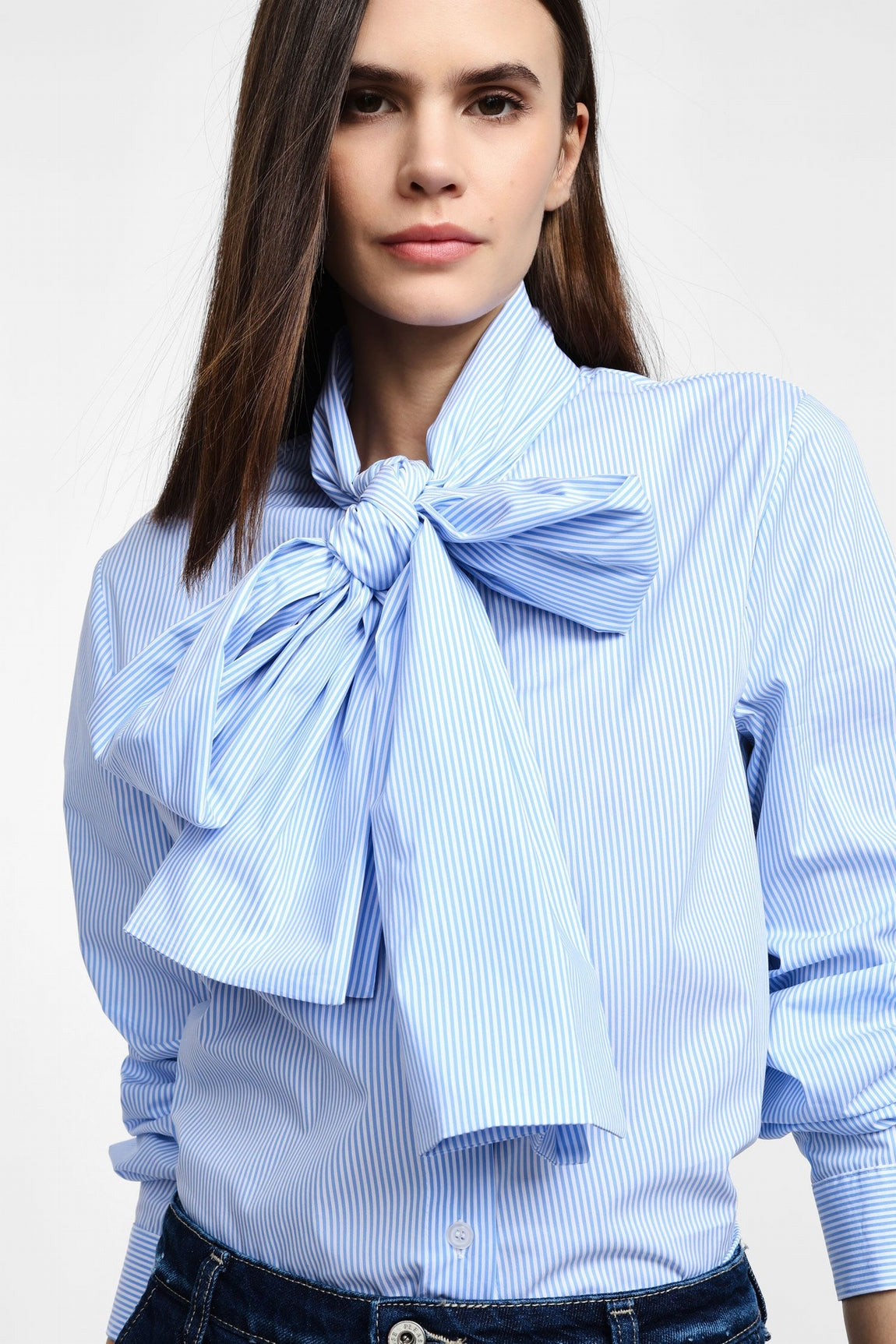 Please Chemise Bianco/Blu C975gg01