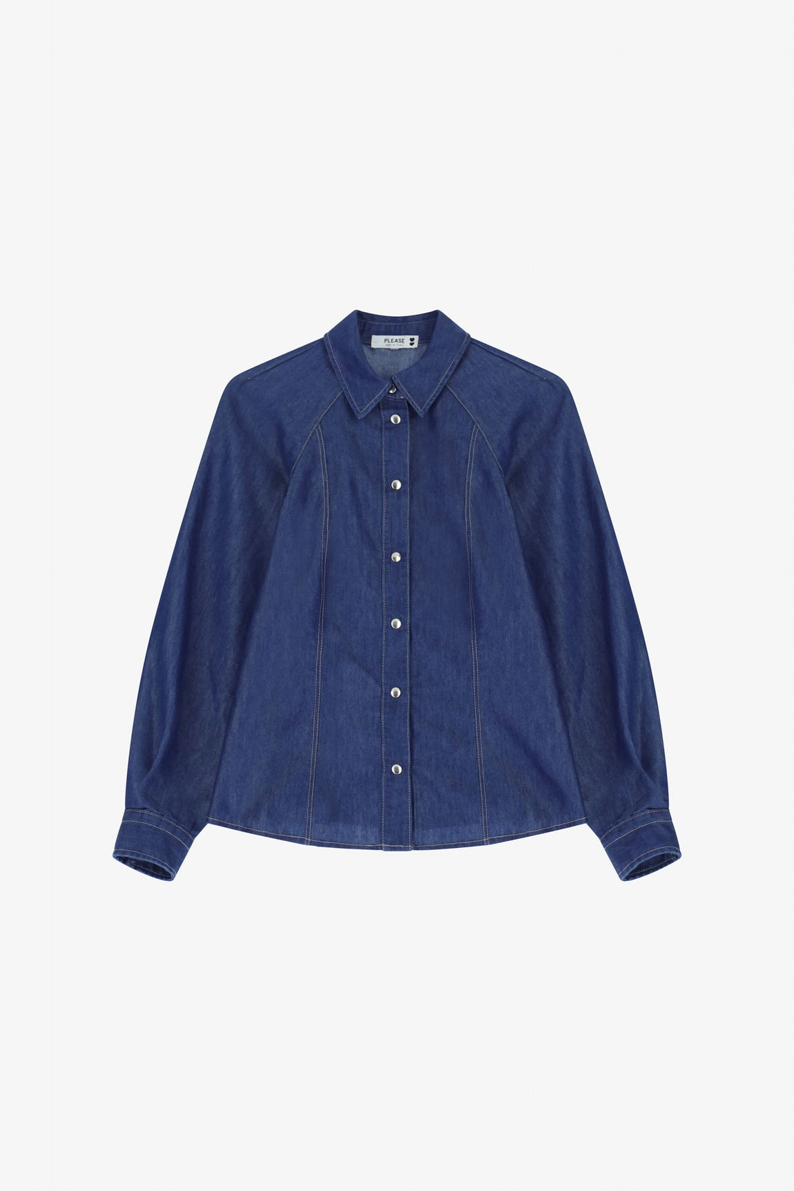 Please Chemise Blu Denim C1lfbujc91