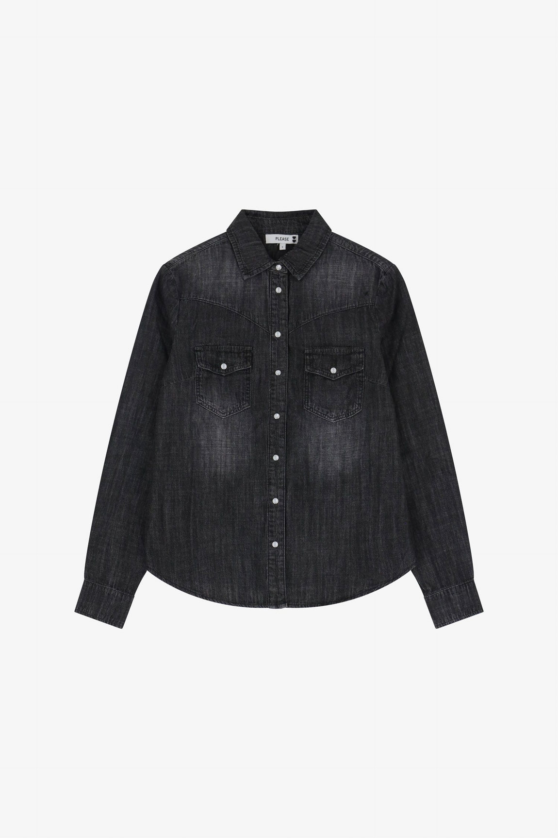 Please Chemise Nero Denim C8361black