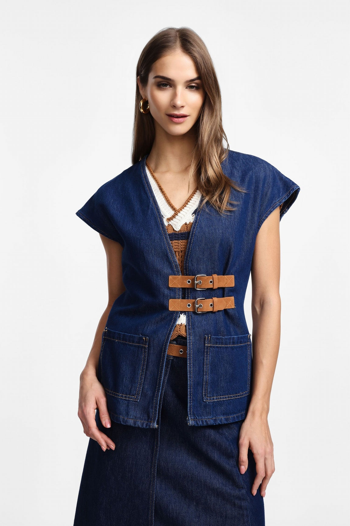 Please Gilet Blu Denim L0eecqzc91