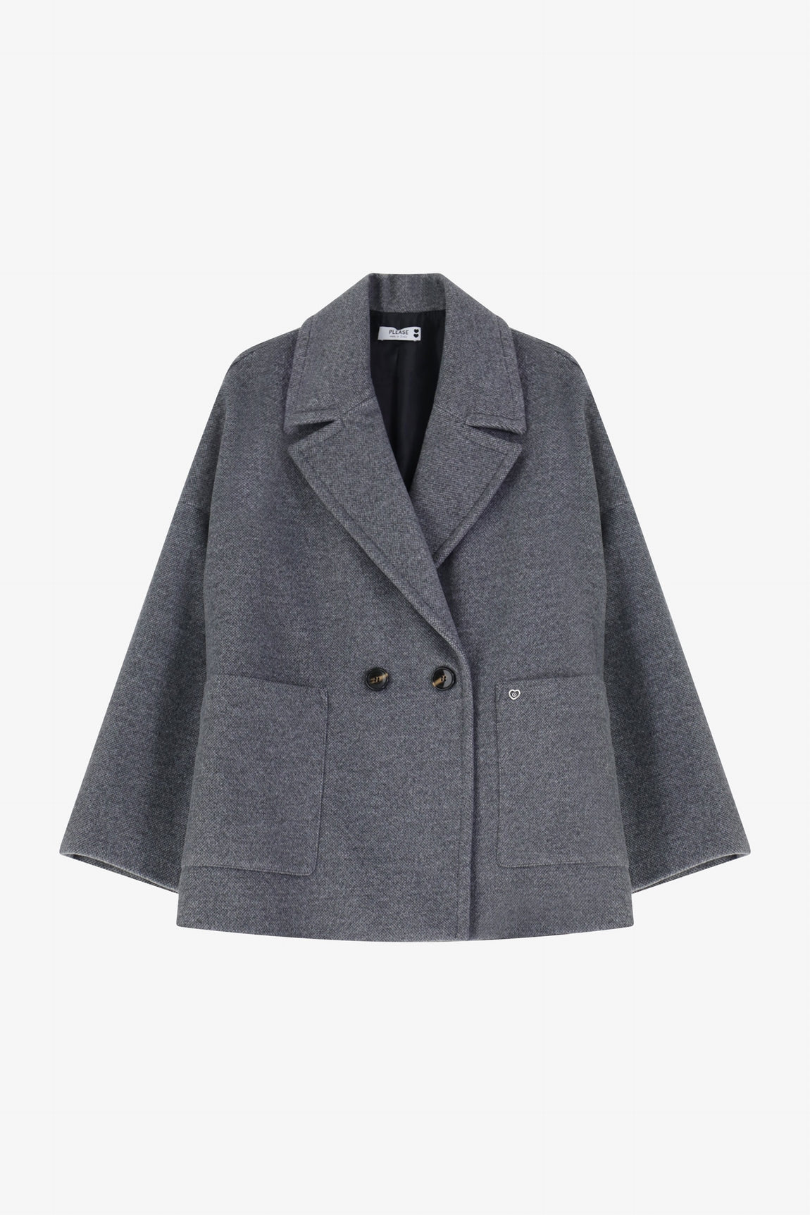 Please Manteau Grigio Melange K493sspezi