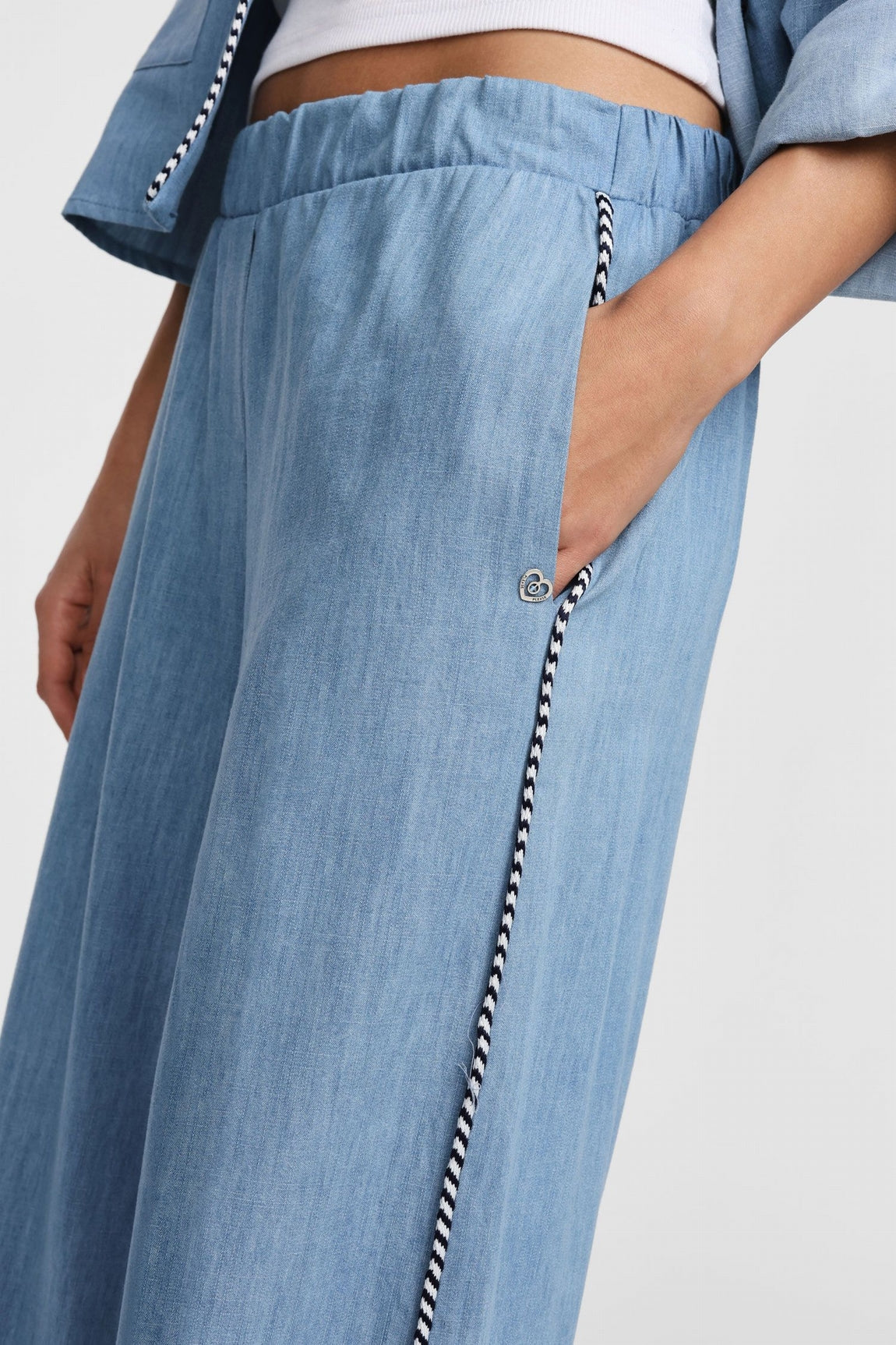 Please Pantalon Azzurro Denim P3hzdcl000