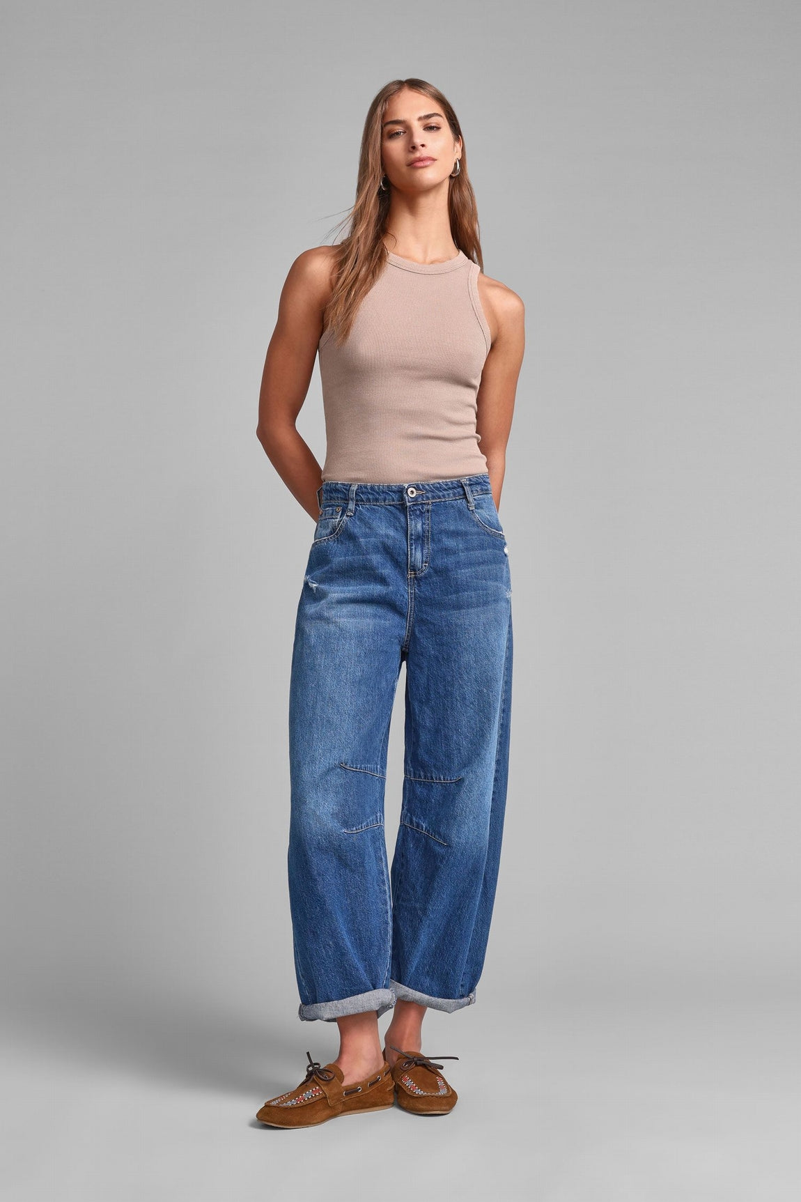 Please Pantalon Blu Denim P3efeh0nsw