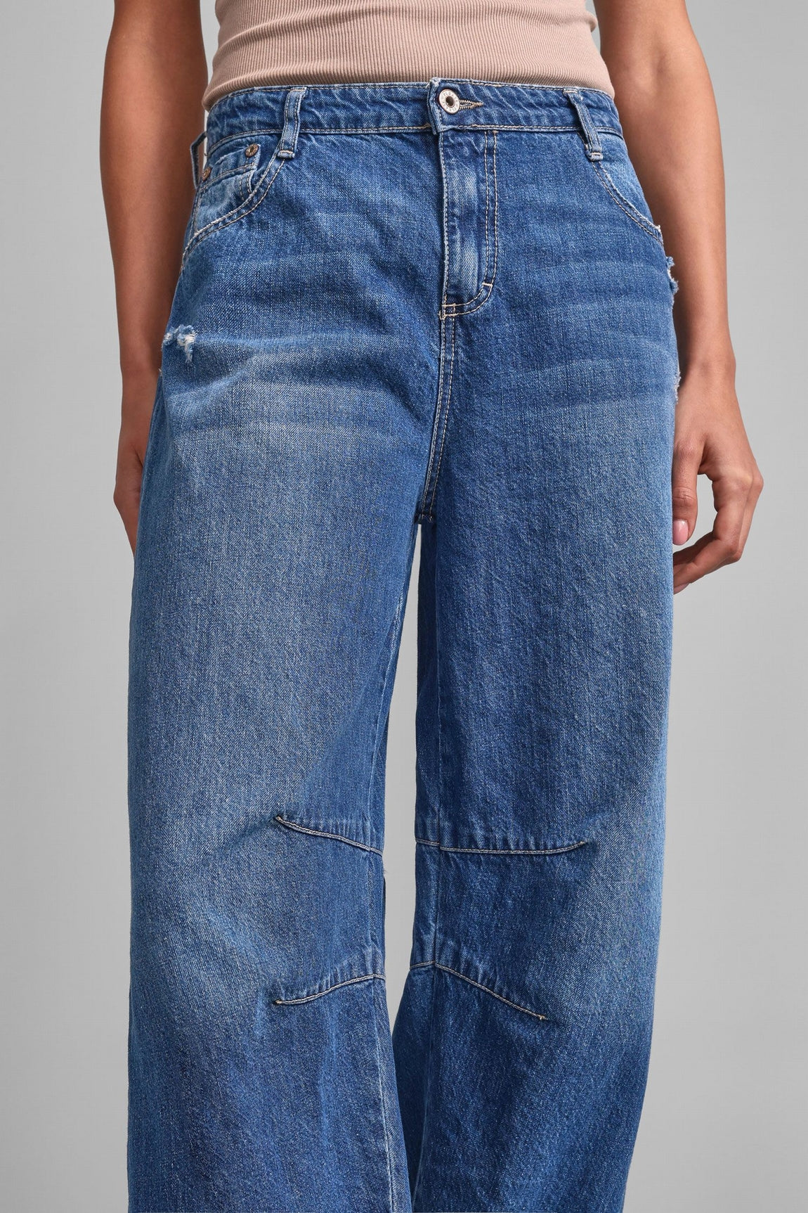 Please Pantalon Blu Denim P3efeh0nsw