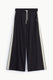 Image de Pantalon palazzo à bandes latérales chocolat – Femme