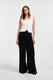 Image de Pantalon doubles pinces jambes évasées noir – Femme