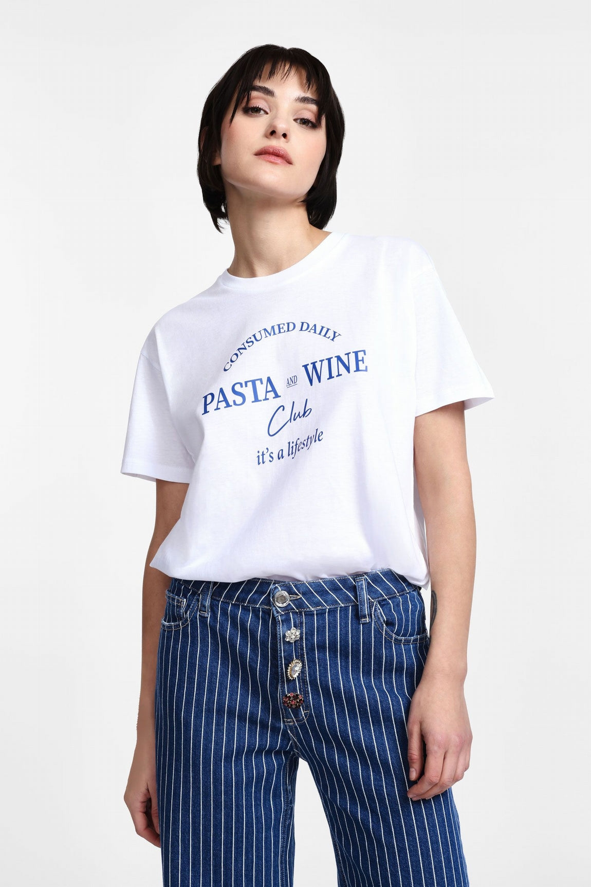 Please Top Bianco T7663peo13