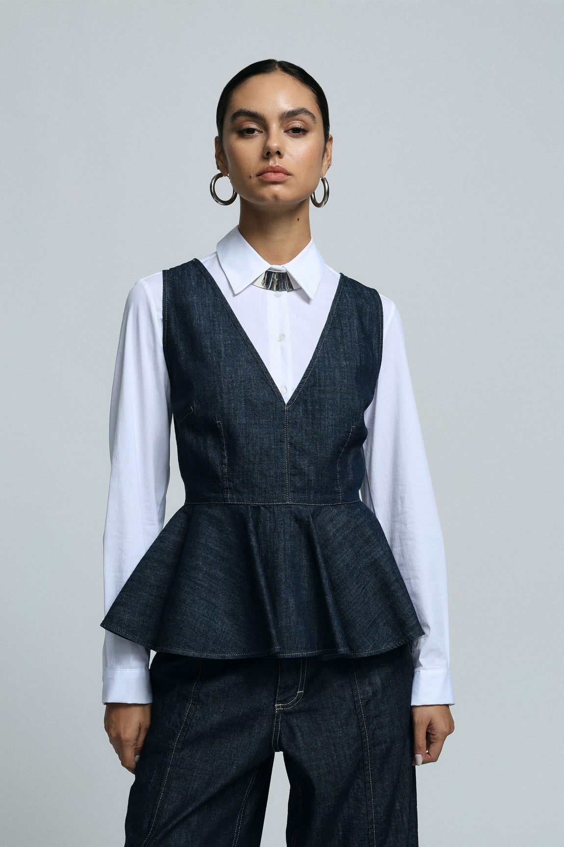 Please Top Blu Denim R0r0zs7c10