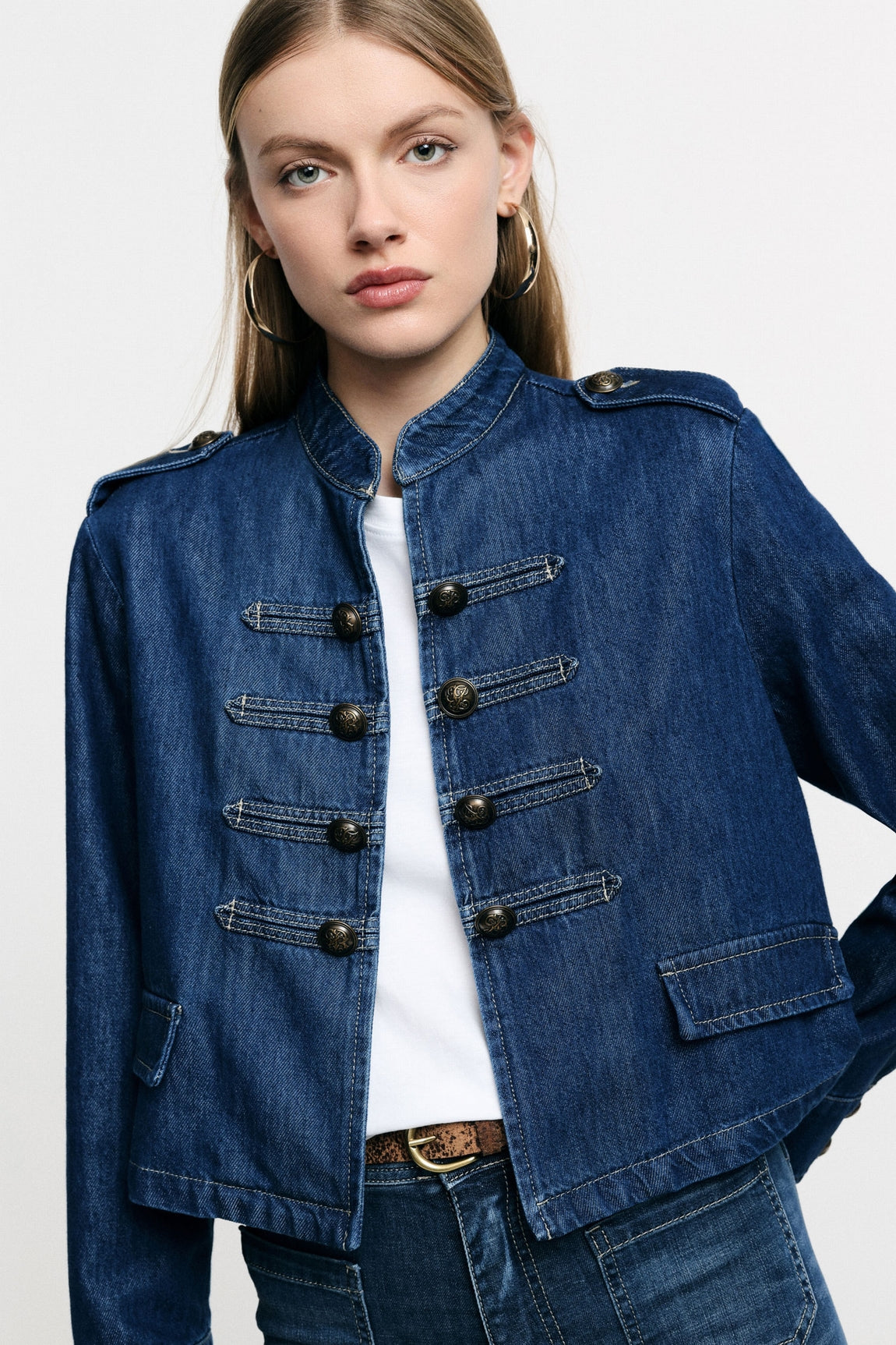 Please Veste Blu Denim V74zdinc91