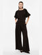Image de Pantalon palazzo galons satin chocolat – Imperial