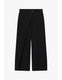 Image de Pantalon palazzo à boutonnage asymétrique noir – Femme