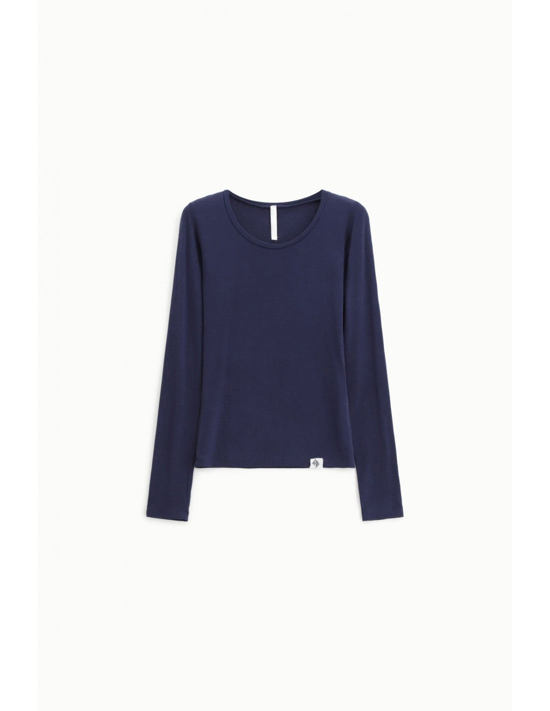 T-shirt seconde peau col rond bleu marine, vue de face