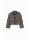 Image de Veste courte en tweed et denim chocolat – Femme